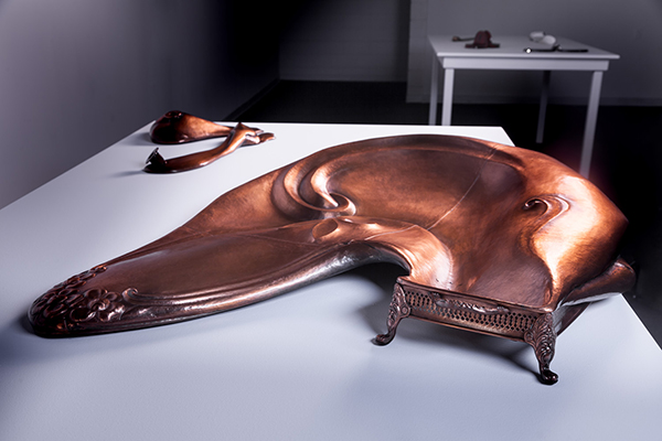 Myra Mimlitsch-Gray, Chafing Dish, 2002-2003, copper, found object