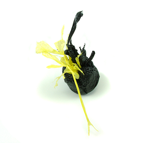 Small Yellow Sprout Brooch, plastic bags, steel findings, 1 ¾” x 1 ¾”x 4”, 2012