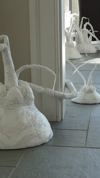 grow, durational installation project, 2012-2016, reused plastic bags, dimensions variable